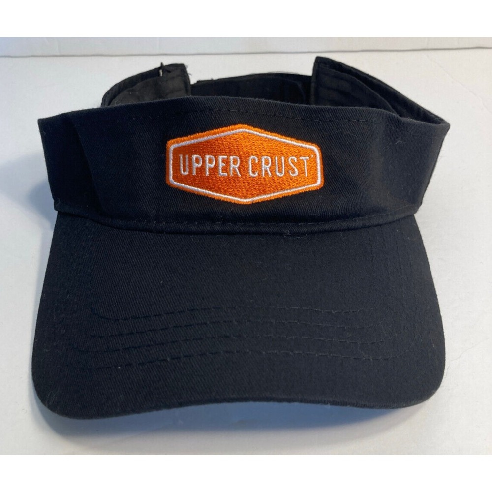 Upper Crust Visor Cap Hat Black Twill Adjustable Employee Promo Cap Pizza